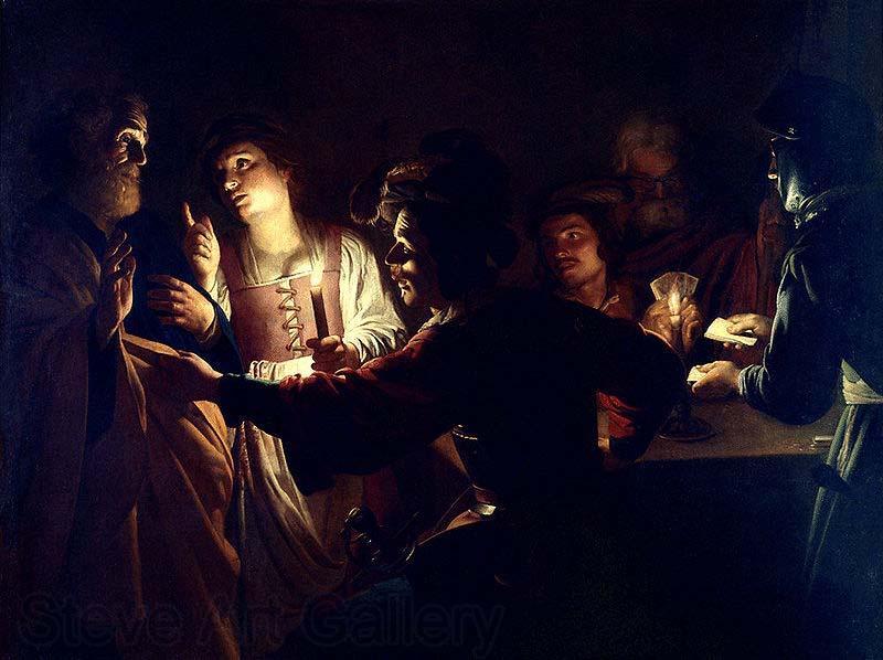 Gerard van Honthorst The Denial of St Peter Norge oil painting art